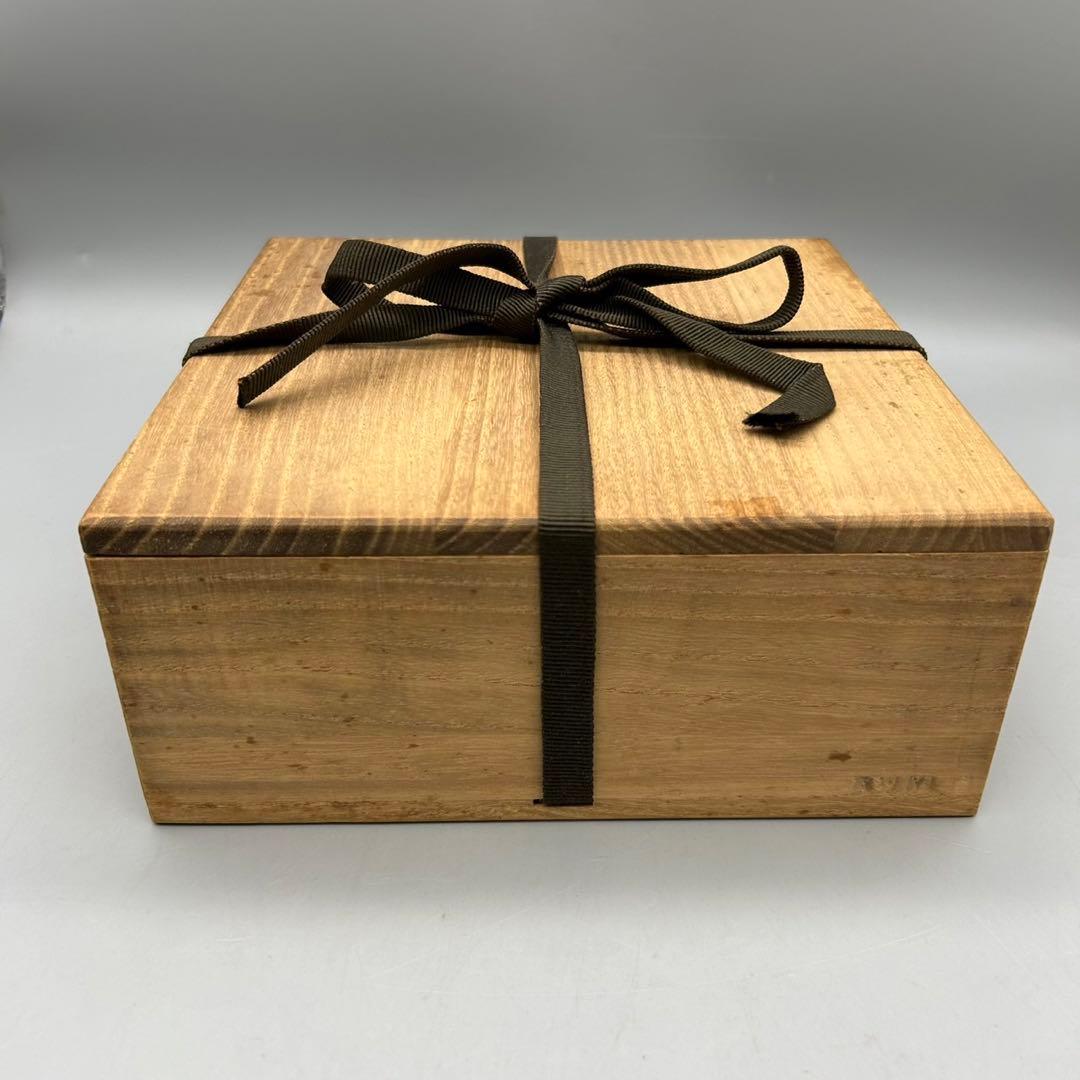 【松崎　健　呉須釉　白金彩角皿】 共箱　骨董　アンティーク　インテリア