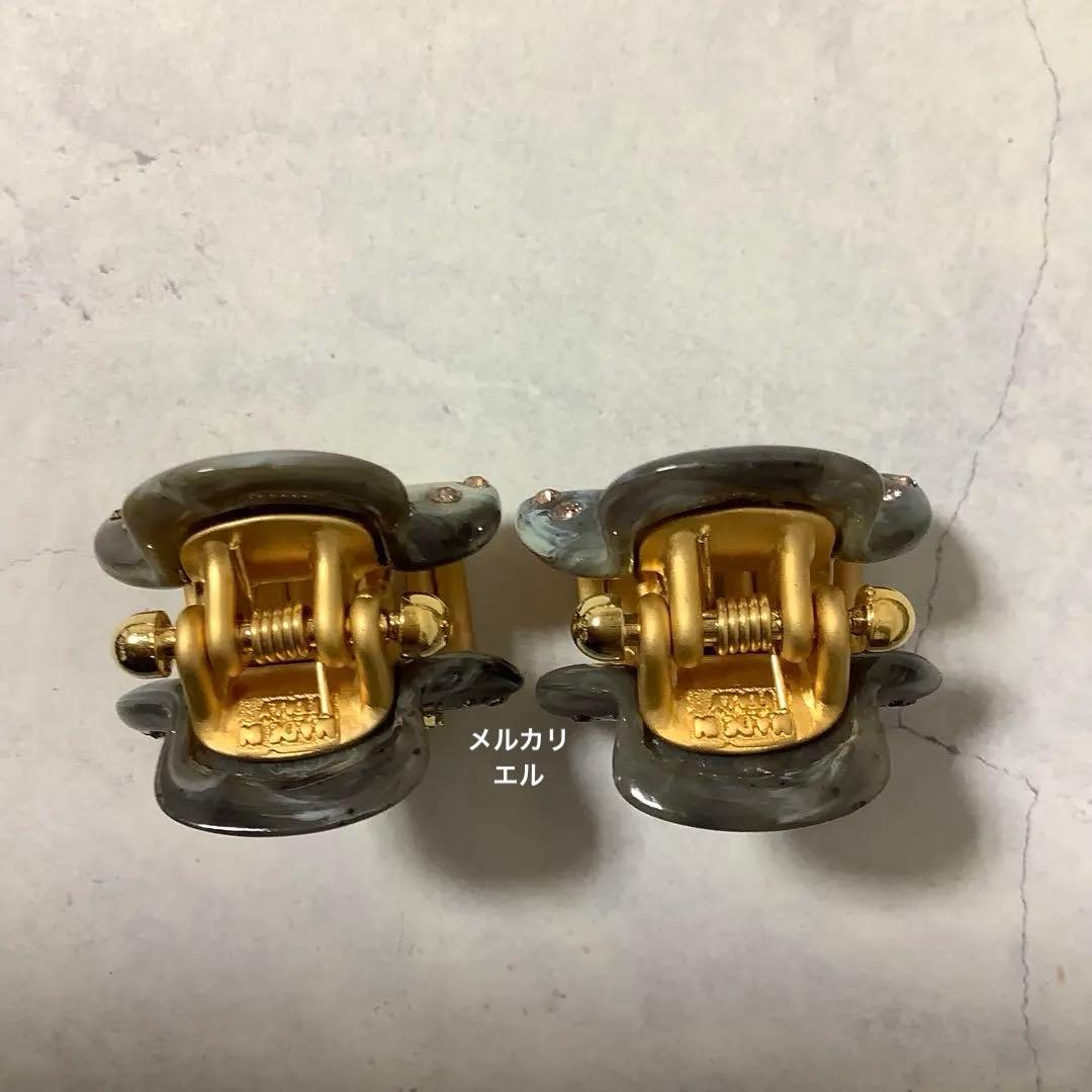 アッカ acca ティアラ ミニクリップ 同色2個セット ブラウンマーブル