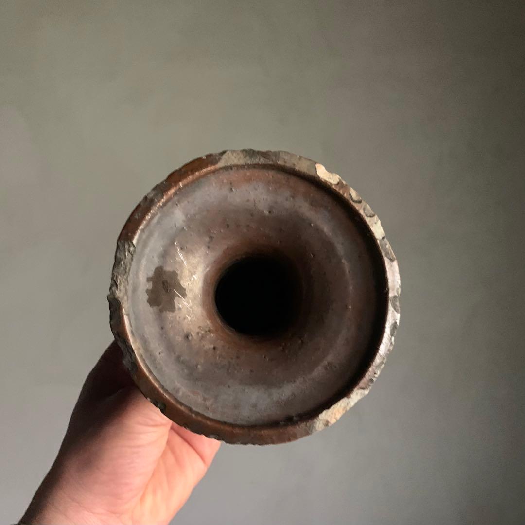 鉄釉 仏花器 江戸後期 美濃 古美術 古道具 アンティーク 花立