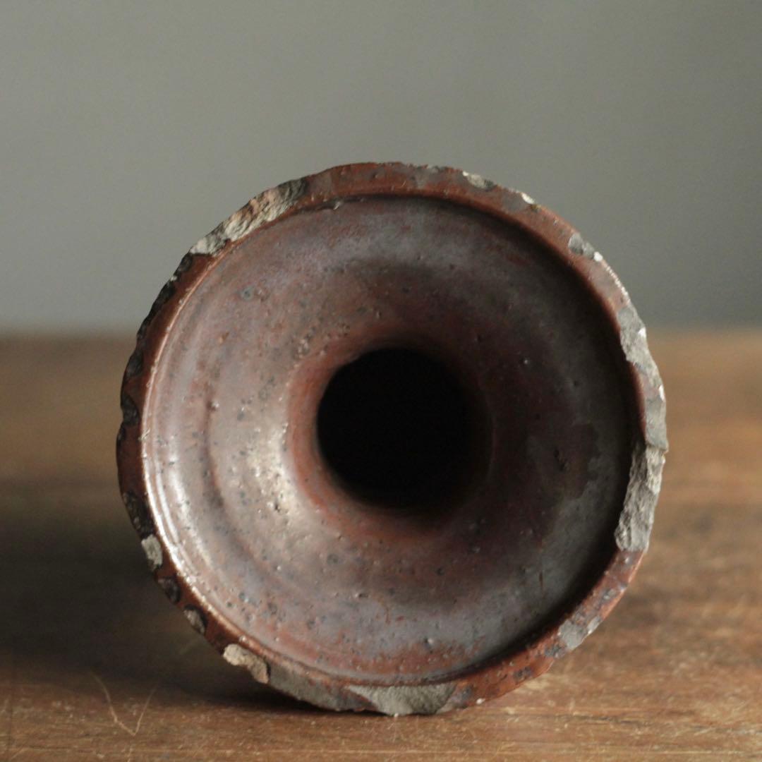 鉄釉 仏花器 江戸後期 美濃 古美術 古道具 アンティーク 花立