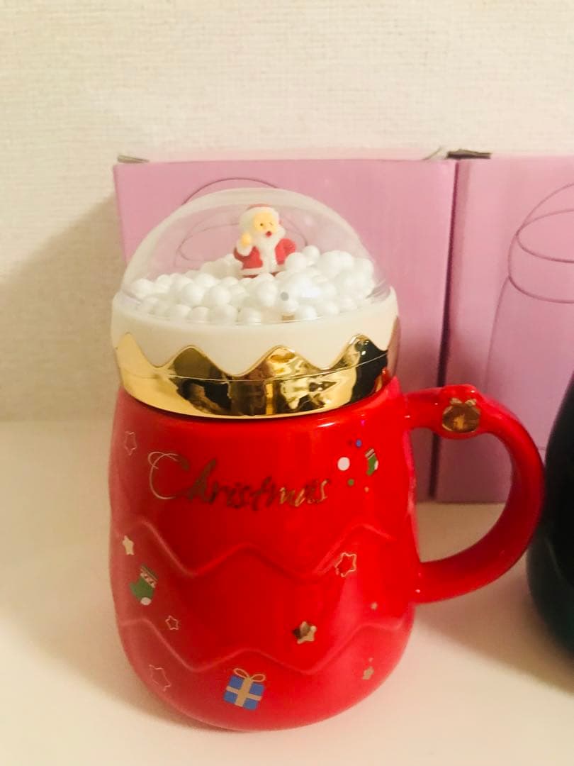 台湾SOGO限定　レア　クリスマス サンタマグカップ 赤・緑 2個セット