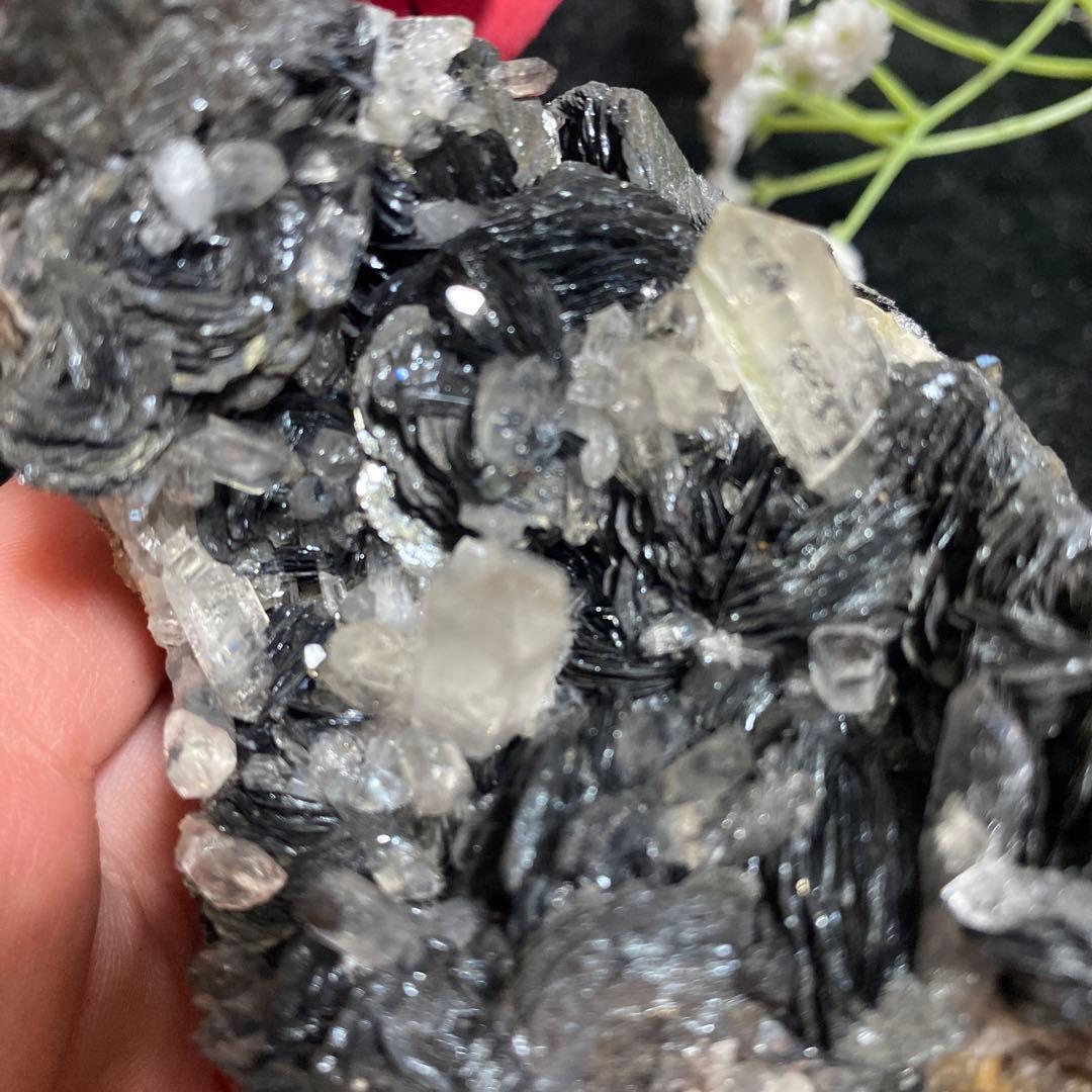 スペキュライト水晶共生クラスター アイアンローズ ヘマタイト ブラックローズ