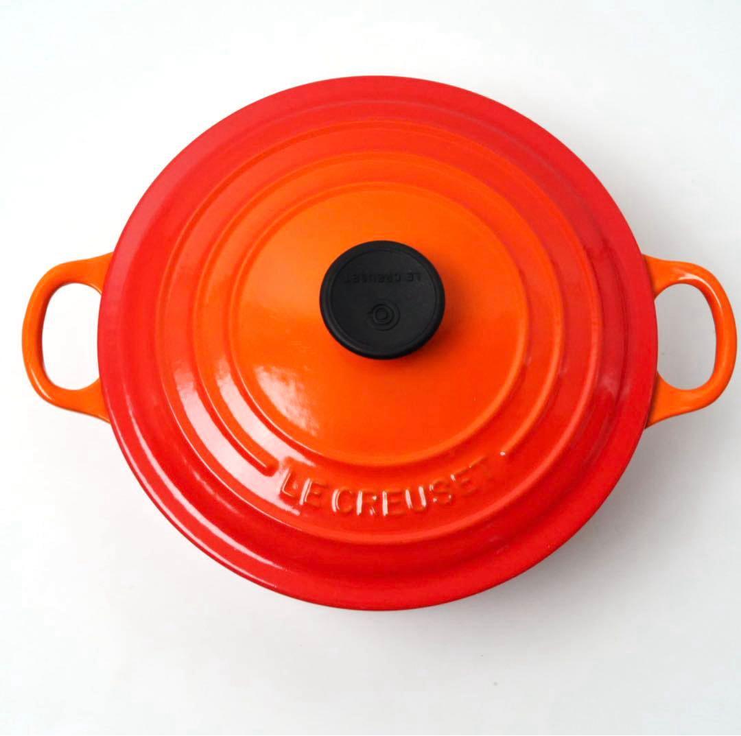 【美品】LE CREUSET　ココット ロンド オレンジ　20cm