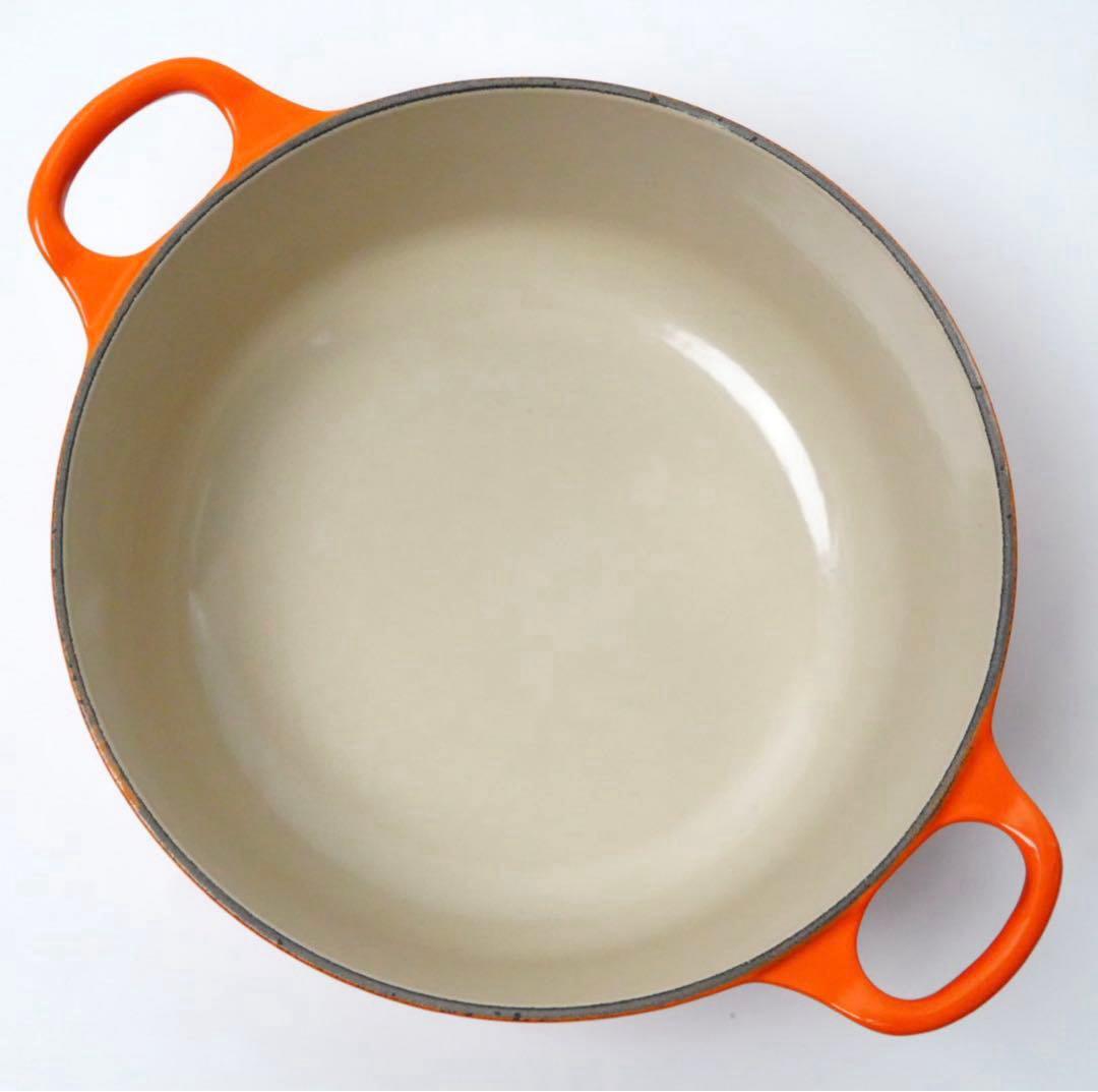【美品】LE CREUSET　ココット ロンド オレンジ　20cm