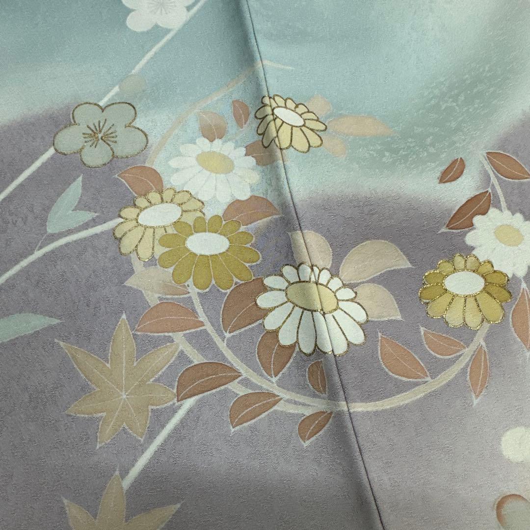 千總 水色染め分け 花扇 観世水 訪問着