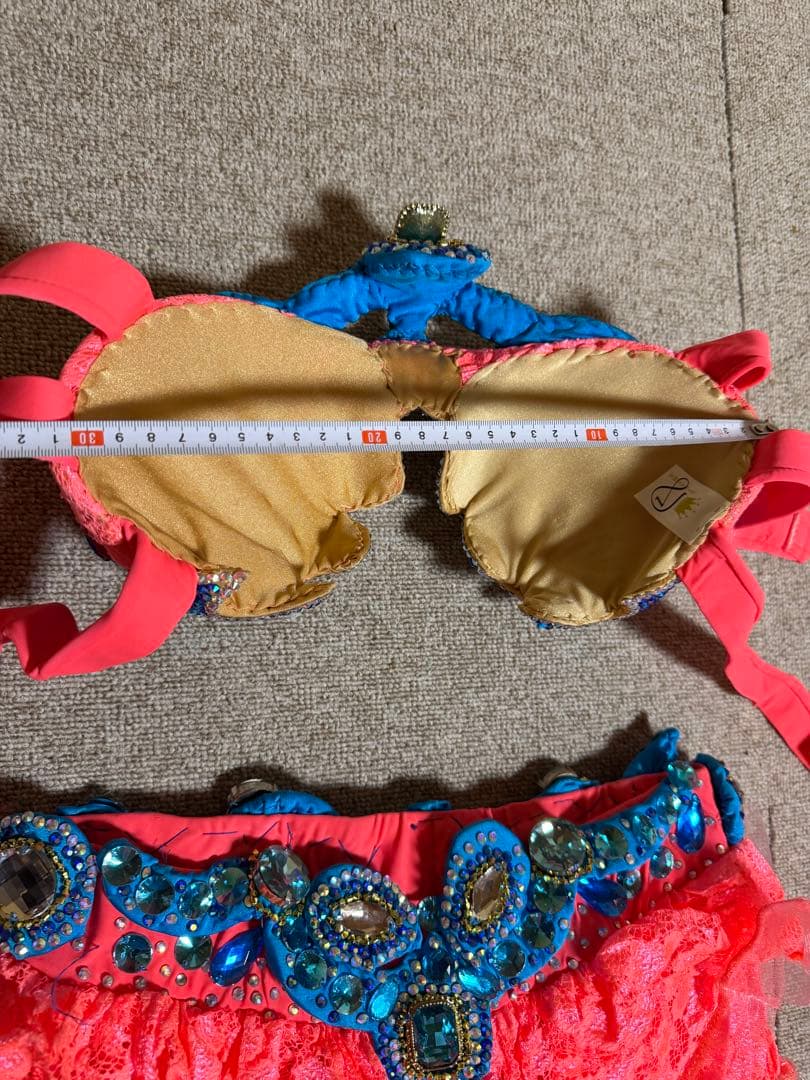 コーラルピンク ベリーダンス セットアップ