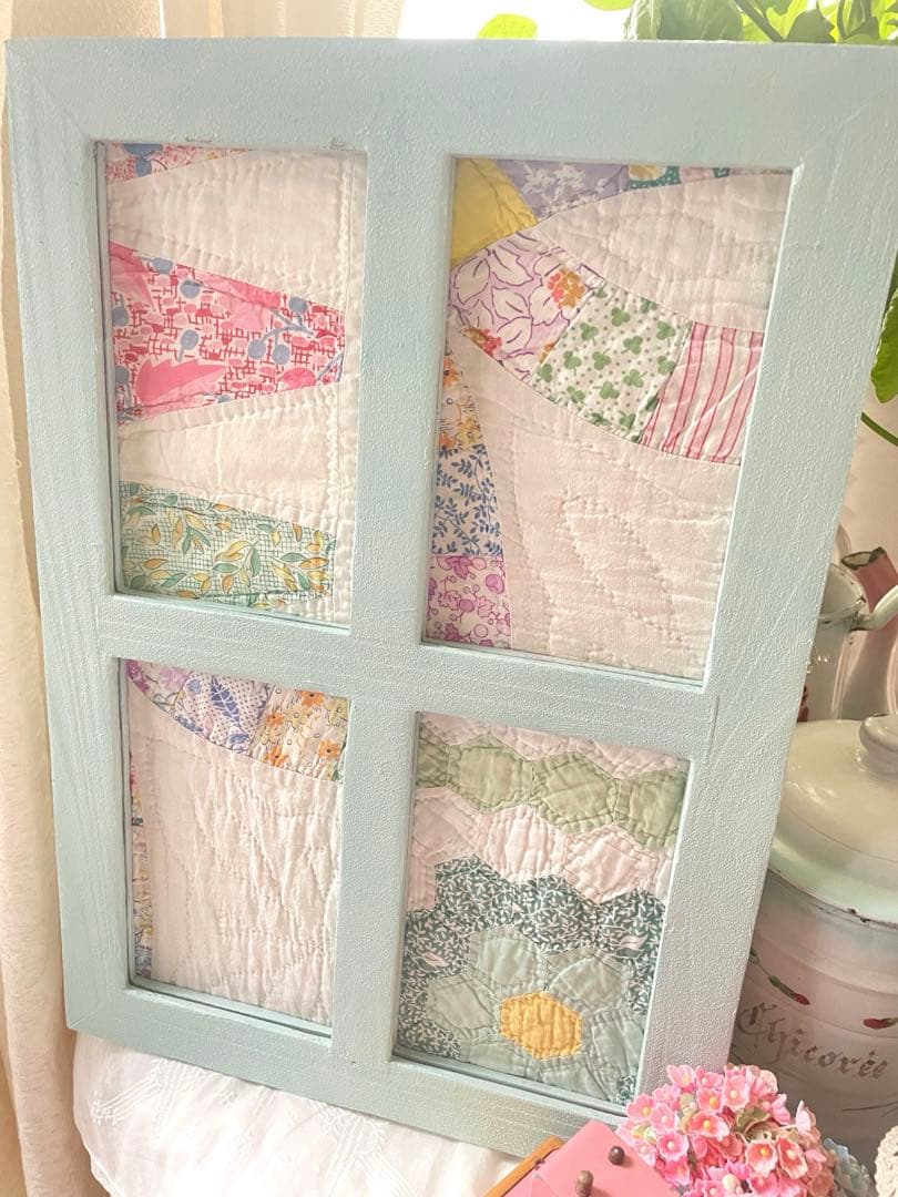 専用です♡アンティークキルト窓枠フレームリバーシブル·͜· ♡