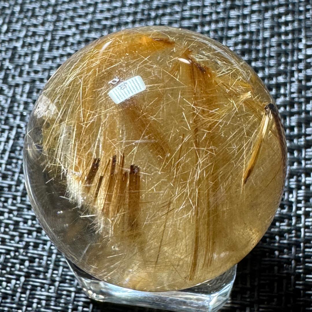 金運アップ◇ゴールドルチルクォーツ◇丸玉　約33.8㎜