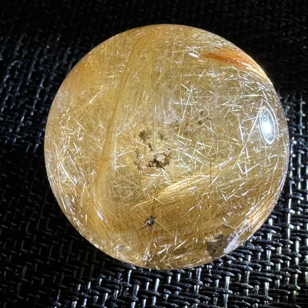 金運アップ◇ゴールドルチルクォーツ◇丸玉　約33.8㎜