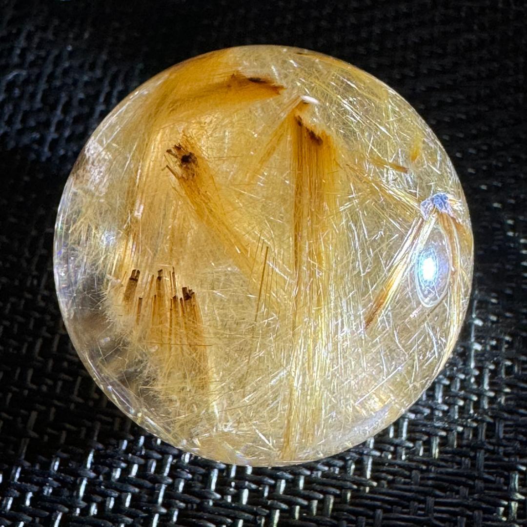 金運アップ◇ゴールドルチルクォーツ◇丸玉　約33.8㎜