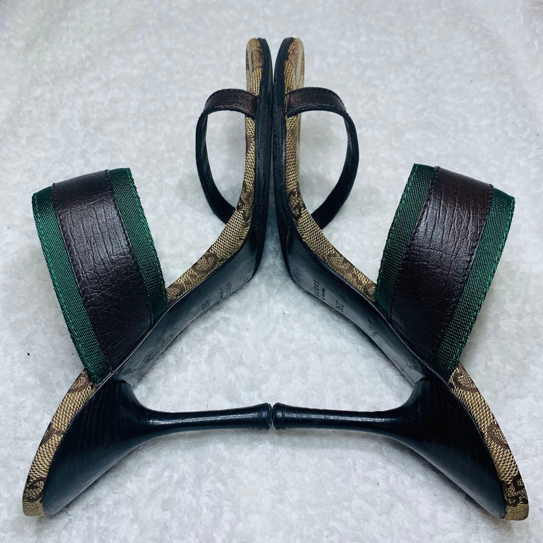 ⭐️ レア　Gucci モノグラム ハイヒールミュール　36（23cm）