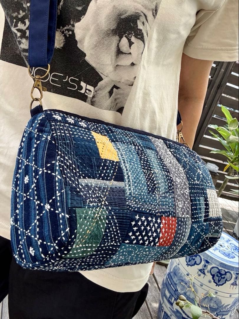 松阪もめん刺し子ショルダーバッグ　＃2