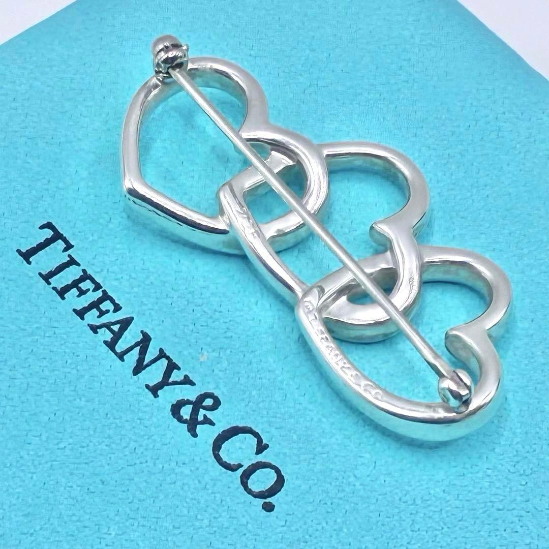 【美品】ティファニー　トリプルハート　ブローチ　シルバー925　希少