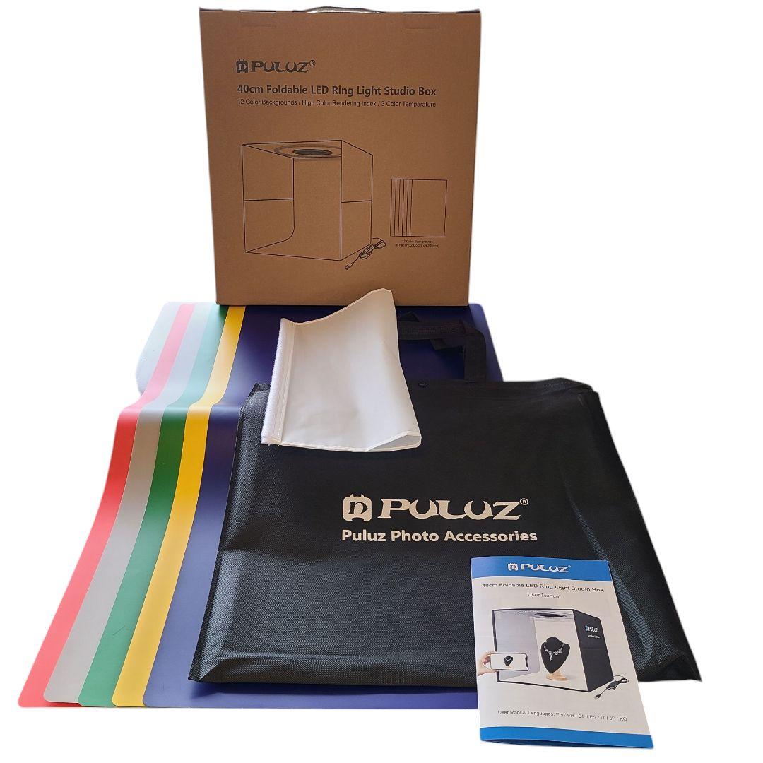 ★美品★PULUZ★撮影ボックス BOX★フォトスタジオ★40cm★LED照明★