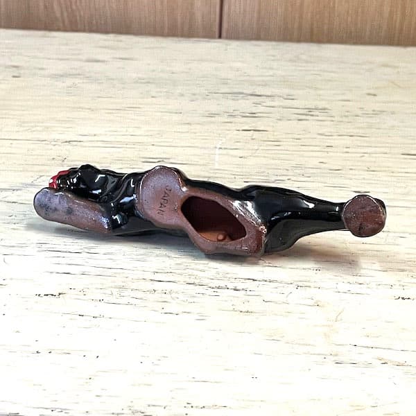 ビンテージ　ブラックパンサー２体セット　陶器　置物　黒豹