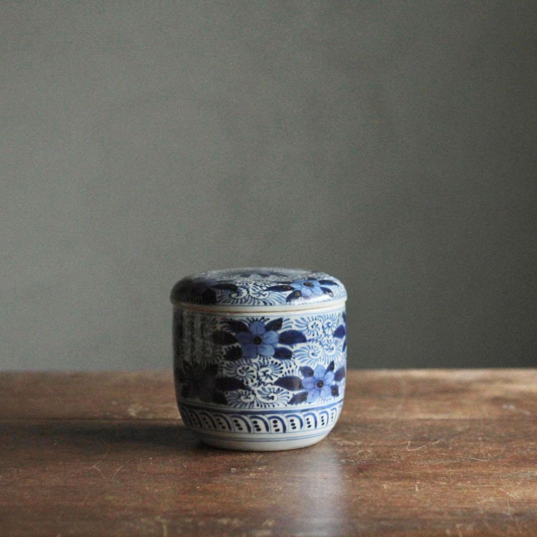 古伊万里 染付 蓋物 古美術 古道具 アンティーク ボンボニエール