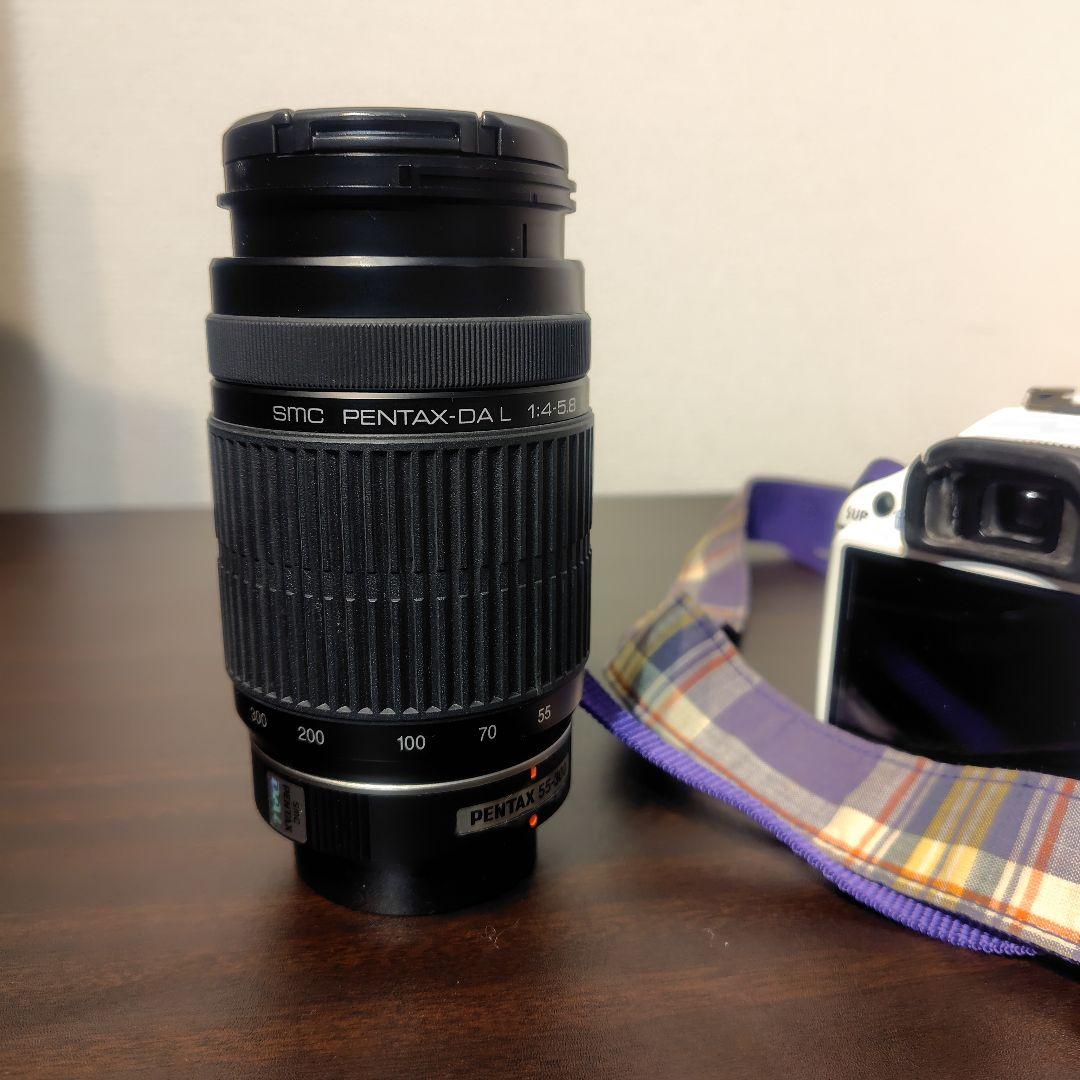 【ホワイト】PENTAX K-x ダブルズームセット ※液晶・ファインダー訳あり