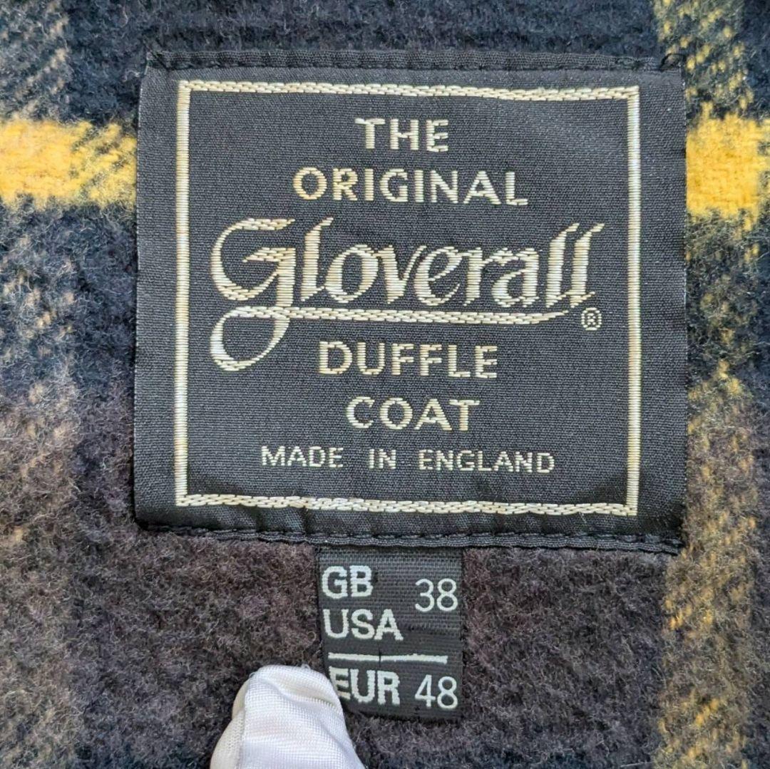 90s グローバーオール ダッフルコート チェック柄 キャメル 英国製 M