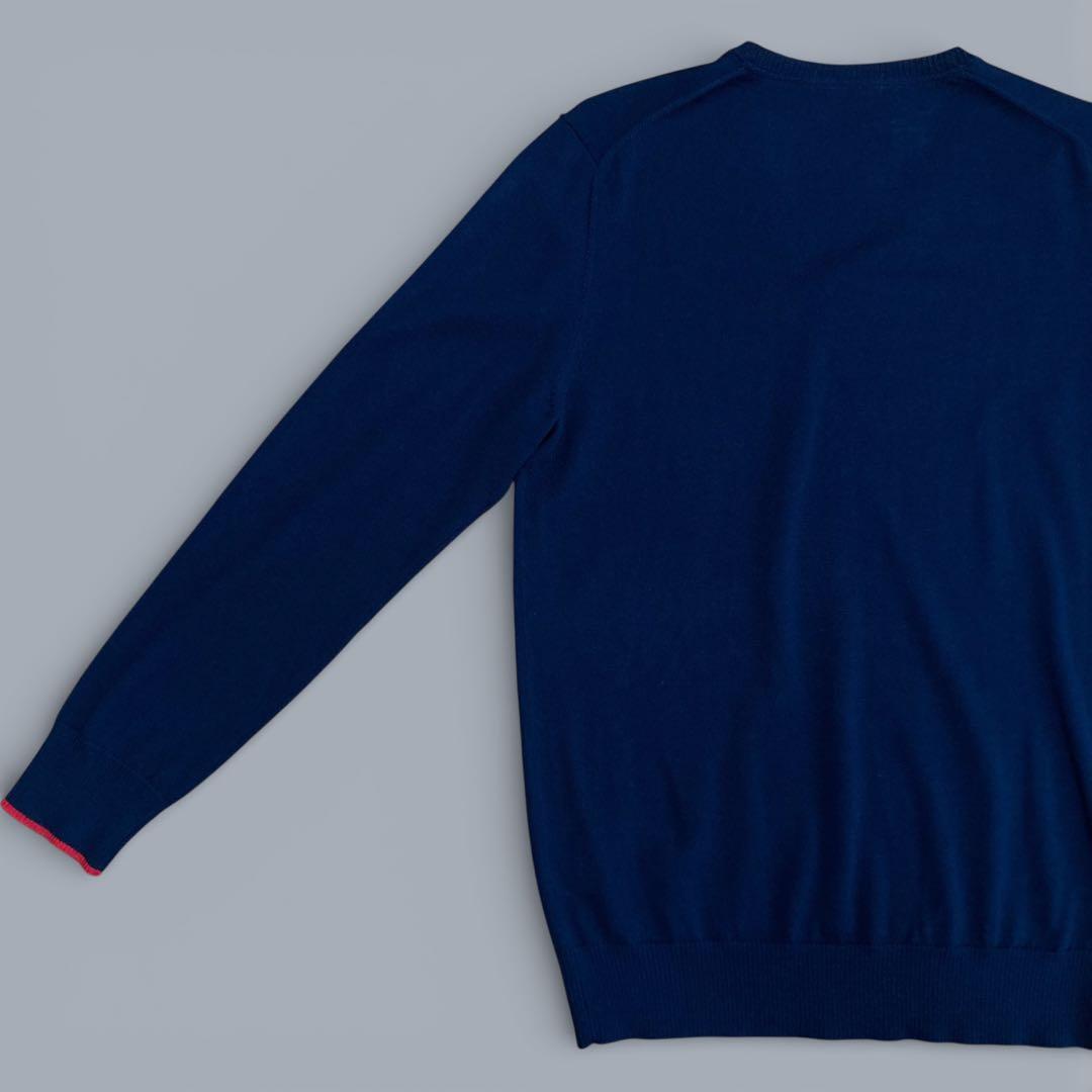 【新品タグ付】BURBERRY BLACK LABEL Vネック ニット 紺 L