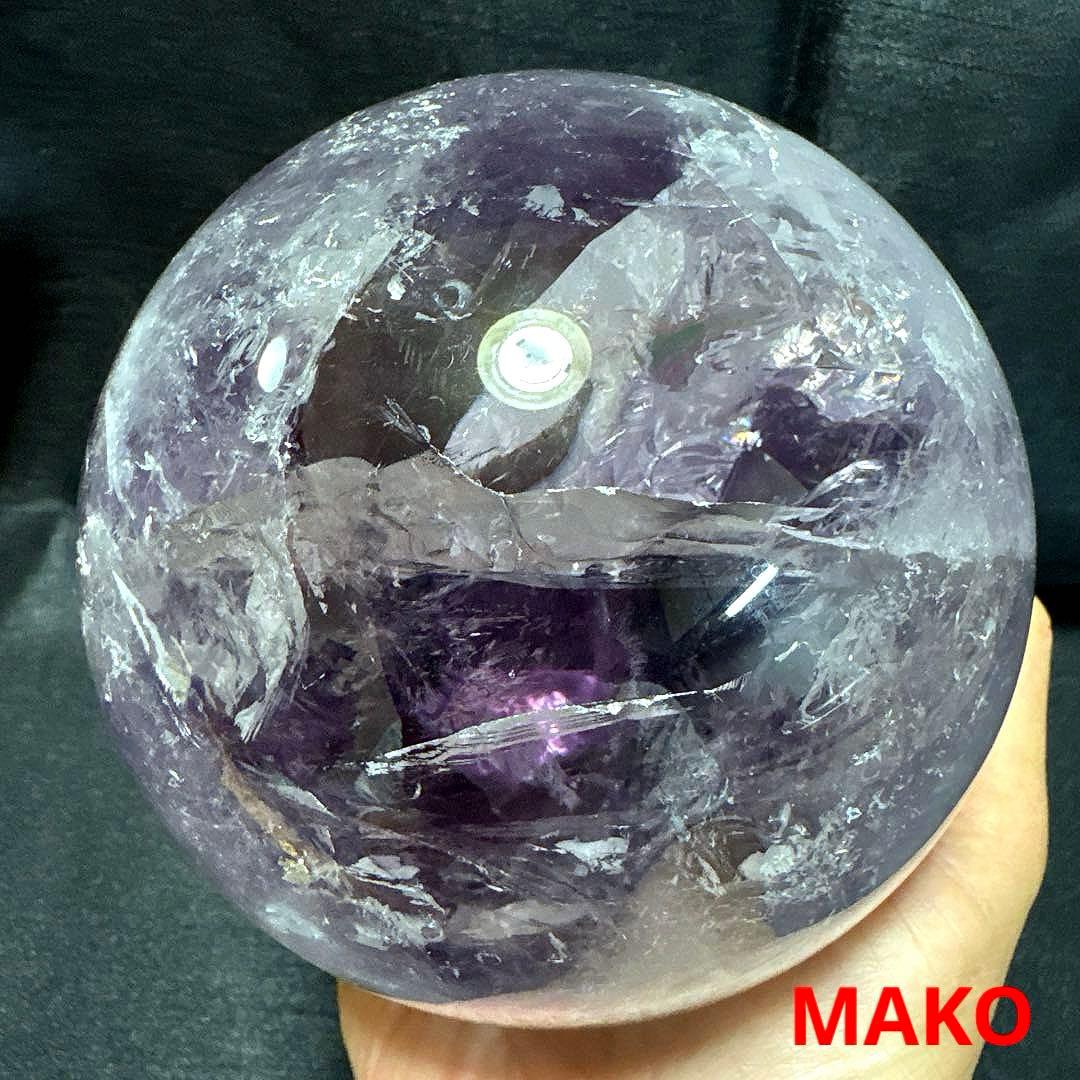 M1776☆アメジスト丸玉直径120mm2.4Kg☆天然石☆N50601-A