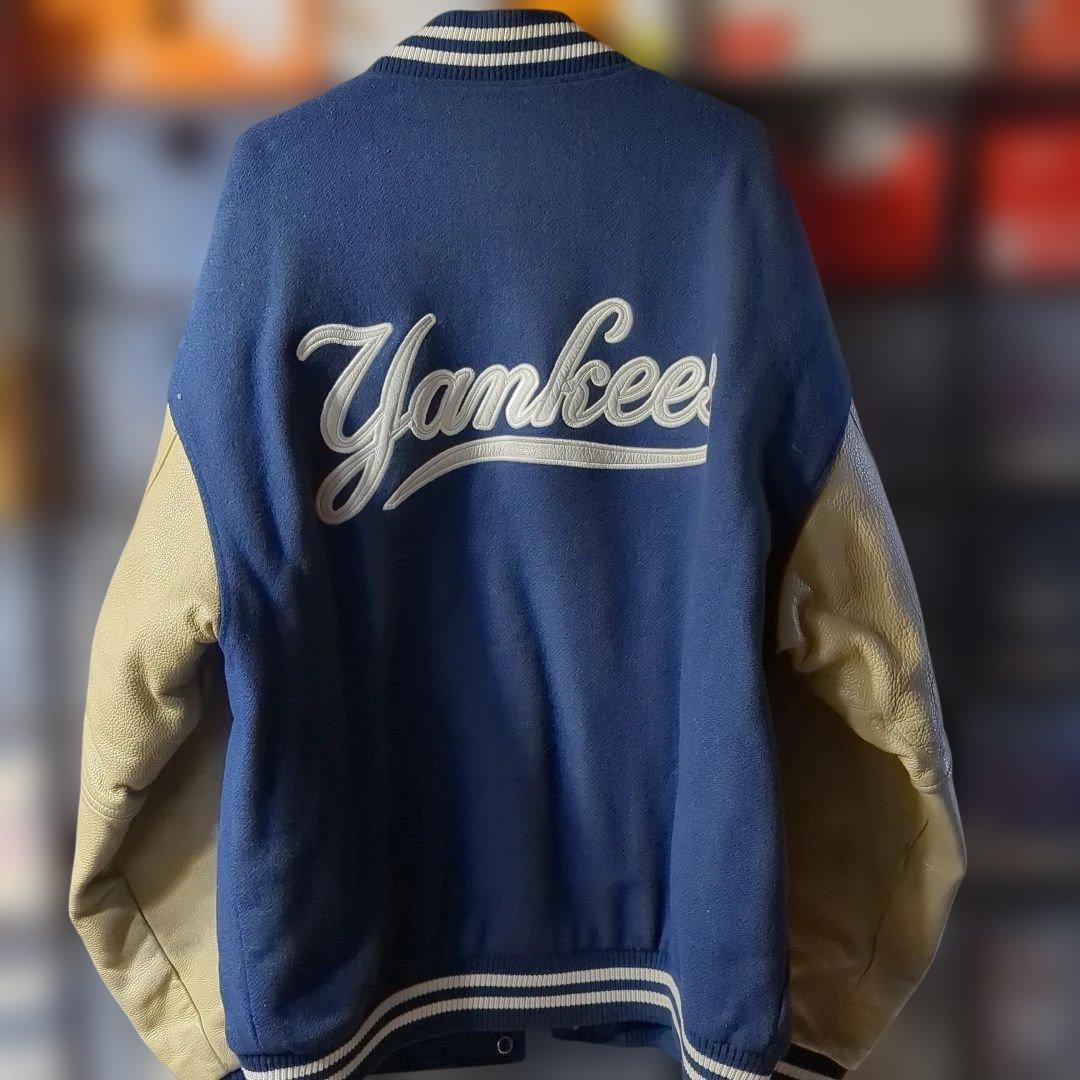 ナイキ ヤンキース 袖レザースタジャン old nike yankees 90s