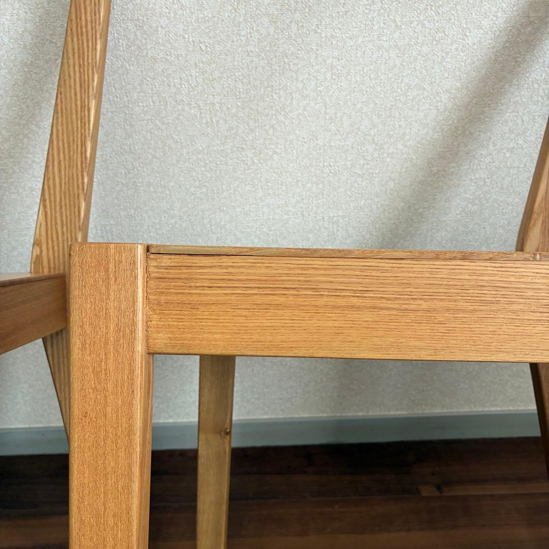 無印良品 ダイニングチェア 2脚セット 椅子 天然木 タモ材 無垢材 廃番品