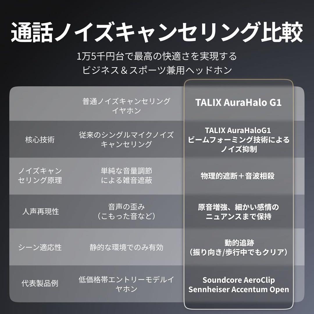 TALIX AuraHalo G1 オープンイヤー型イヤホン ブラック