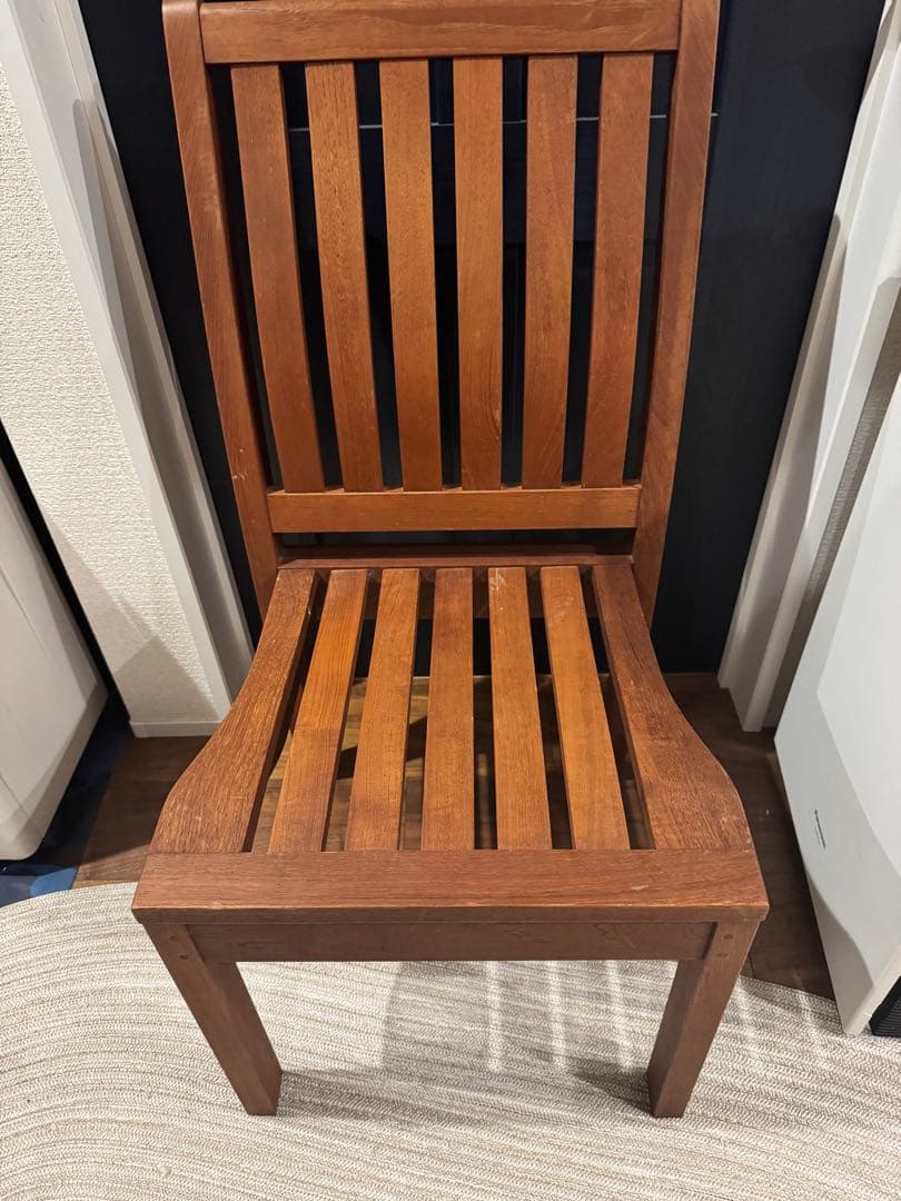 ダイニング/バルコニーチェア 1脚 ハイバックチェア。ハードウッド