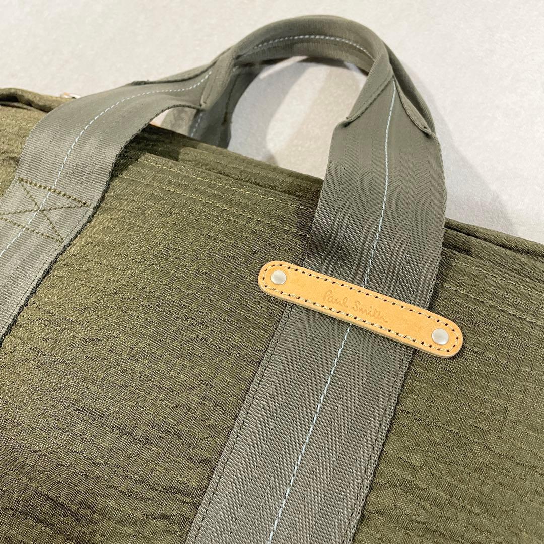 【極美品】ポールスミス ブリーフケース 2way オリーブ ナイロン×レザー