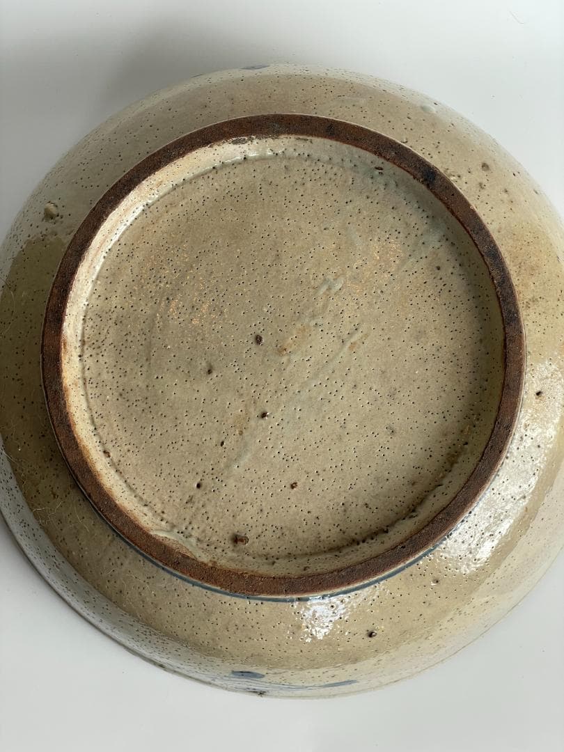 中国 古美術 明末清初 古染付 大鉢 特大 山水図 古玩 景徳鎮 骨董 美品