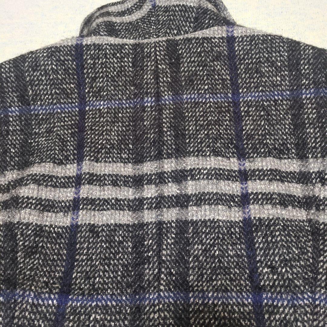 バーバリーロンドン モヘヤ混 ウールコート ノバチェック シャドーホース 44