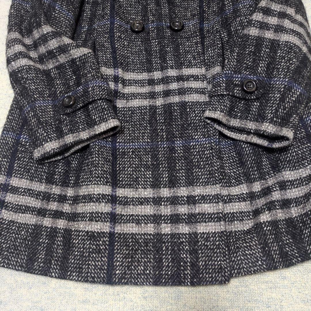 バーバリーロンドン モヘヤ混 ウールコート ノバチェック シャドーホース 44