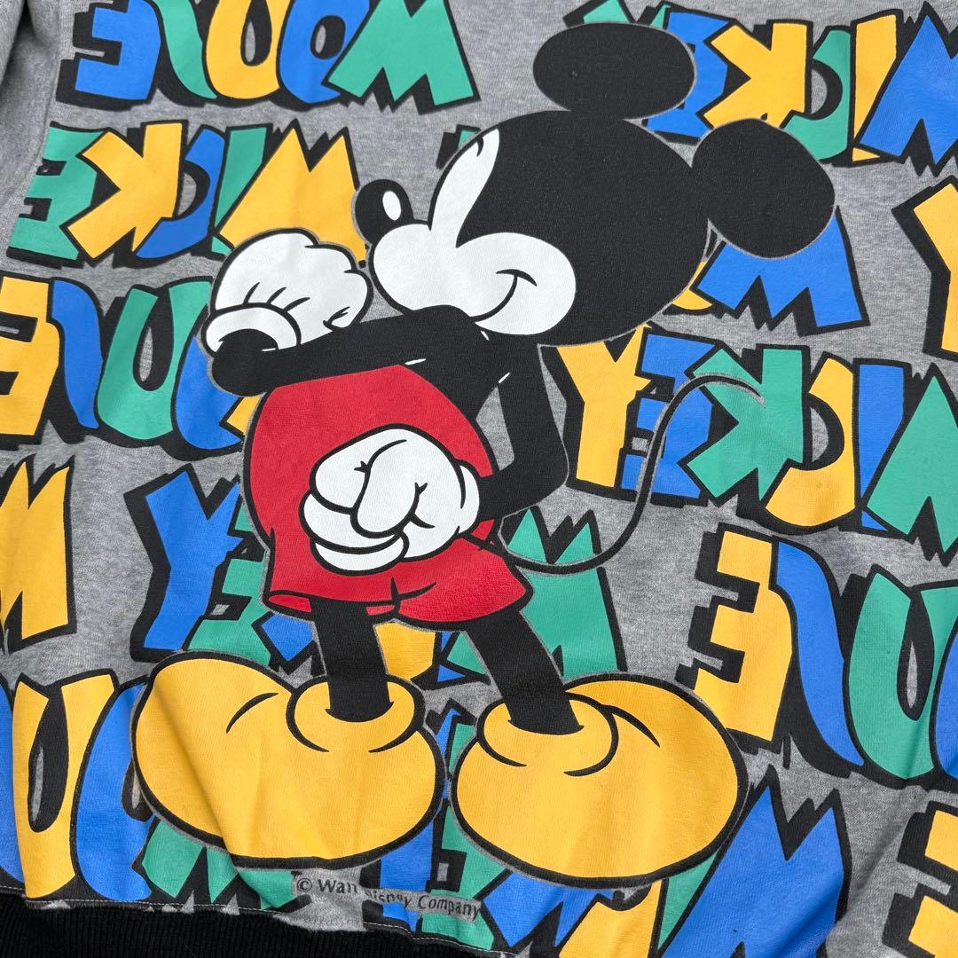 90s ヴィンテージ Disney ミッキー スウェットシャツ S相当 グレー