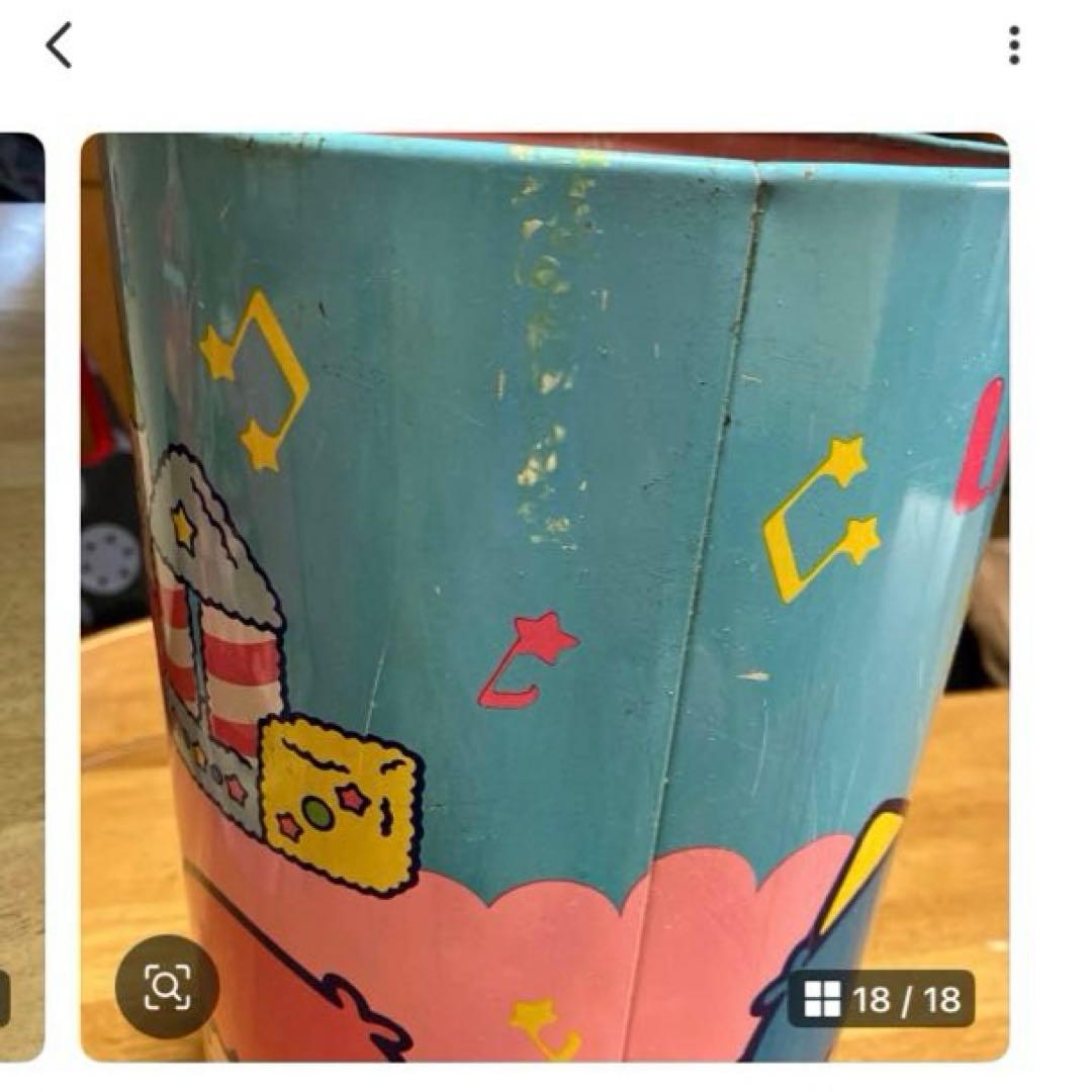 サンリオ　キキララ　（ジャンク品）ゴミ箱　レトロ〜同梱3000円