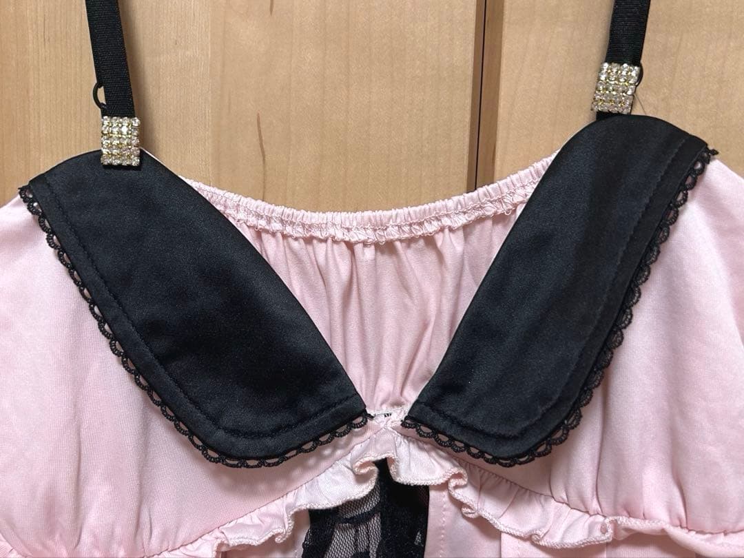 GOLDS♡タグ付き♡肩紐ビジュー♡パイピングラッフル裾♡総レースキャミトップス