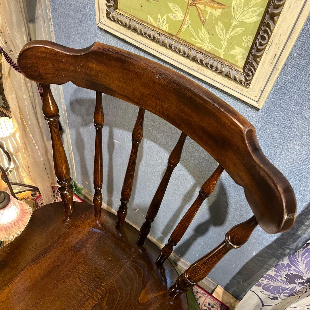 L ２　キツツキマーク ヴィンテージ スピンドルチェア　飛騨産業