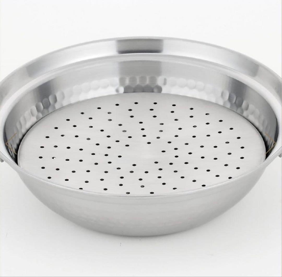 【新品】日本製 ステンレス 両手鍋 24cm IH対応　お玉・目皿付き