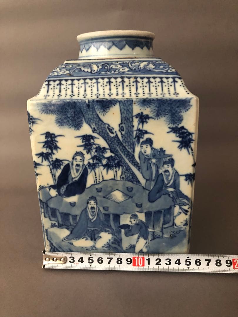 中国骨董古美術　青花茶壺　宣徳年製　アンティーク