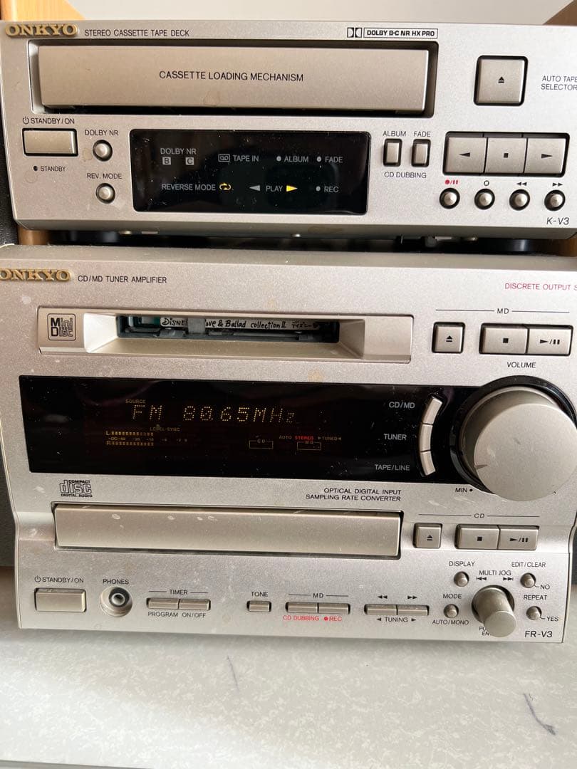 【ジャンク】ONKYO FR-V3 ミニコンポ CDカセットラジオ