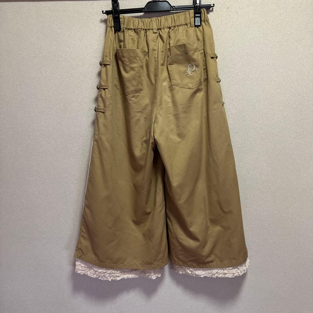 ピンクハウス ベージュ サイドボタン ガウチョパンツ