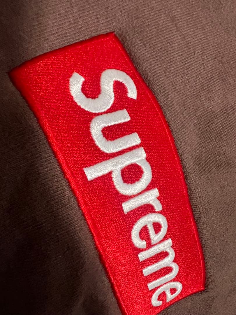 カ*ツ様 Supreme Box Logo ロゴ刺繍 ブラウン スウェット