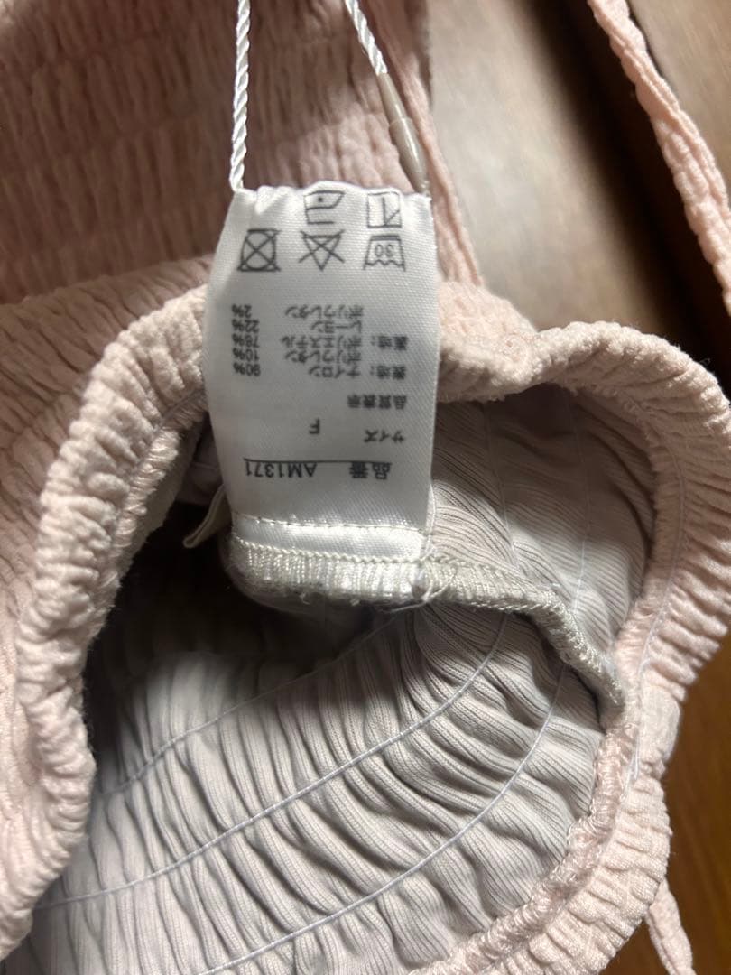 トップス andmary shirring ribbon camisole