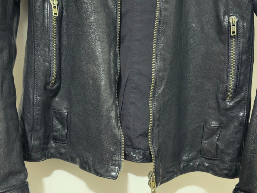 miu miu レザーライダースジャケット