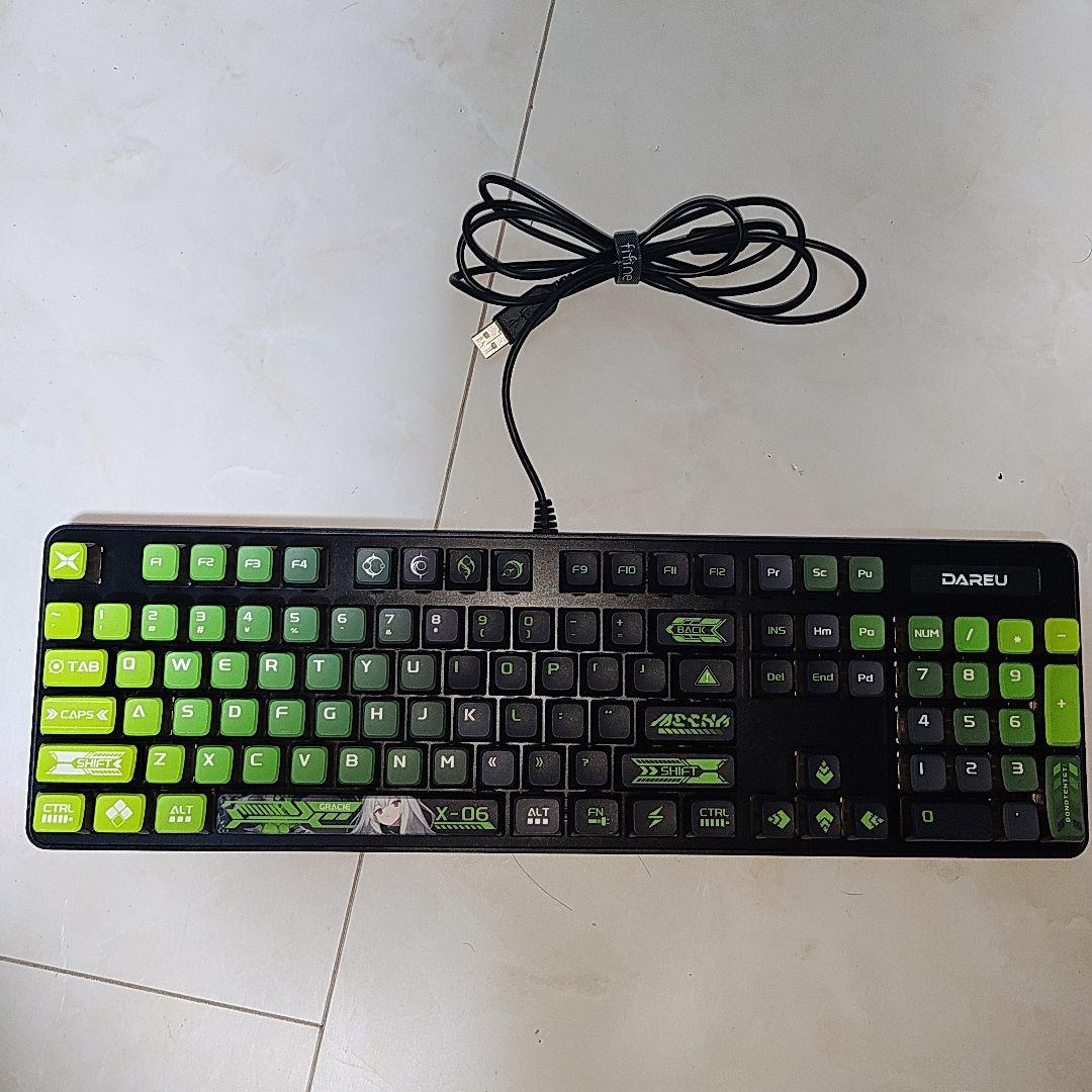 DAREU 緑 LK175 黒軸 RGB 単色 ゲーミングキーボード