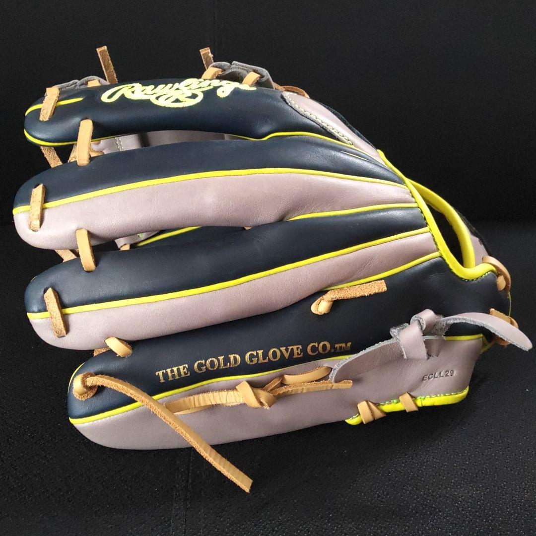 美品　Rawlings Hyper tech グローブ ネイビー　イエロー