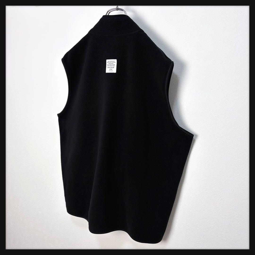【美品★希少XL】アップルバム ワンポイントロゴ フリースベスト ブラック 即完