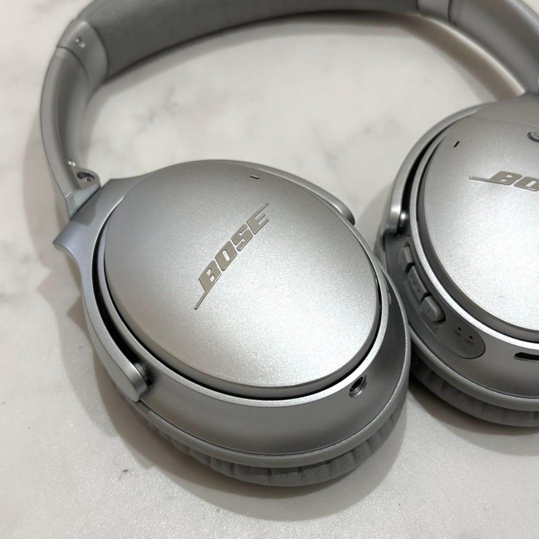箱付き 廃盤カラー BOSE QC35 ll シルバー イヤーパッド新品交換済