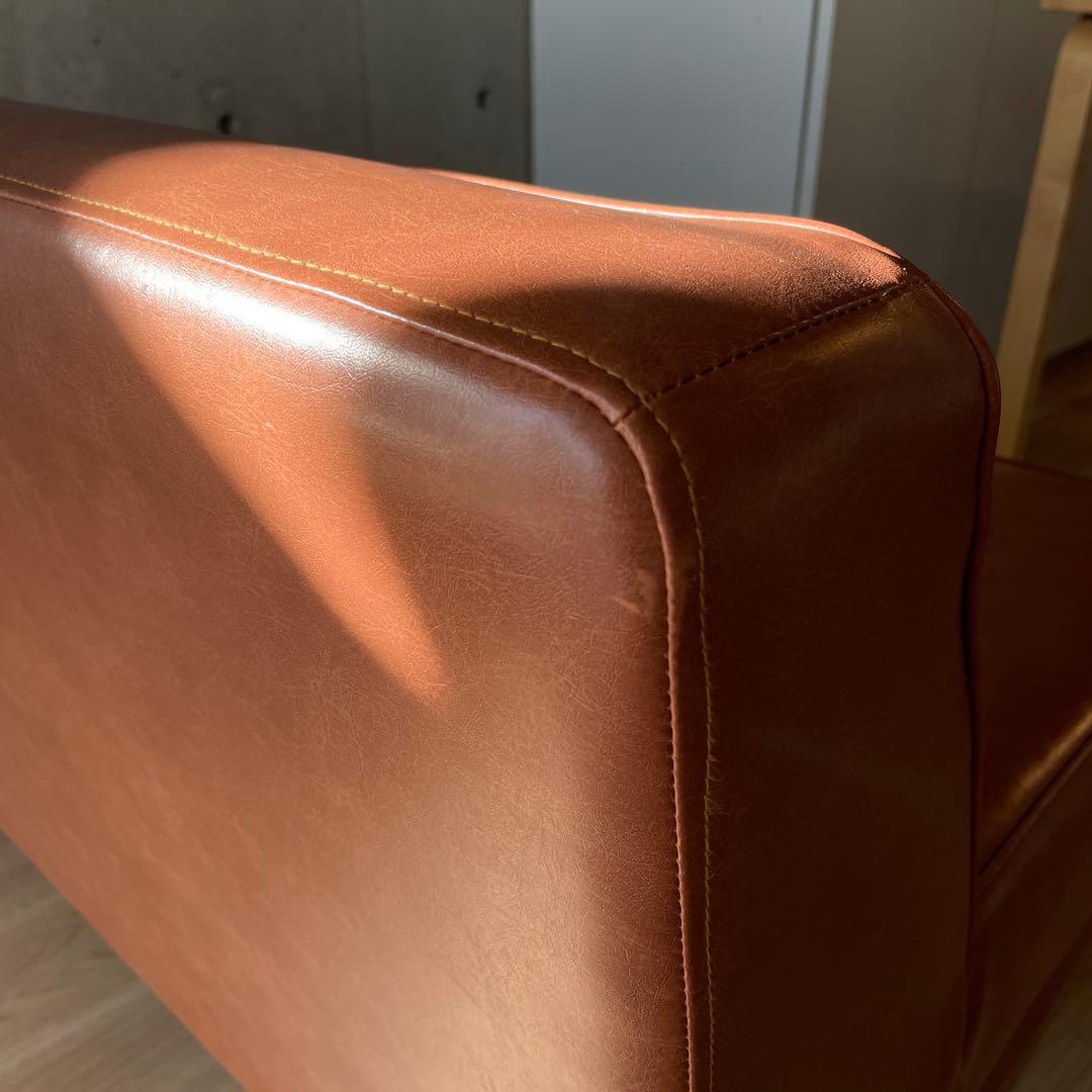 ソファ 2人掛け ブラウン PVC