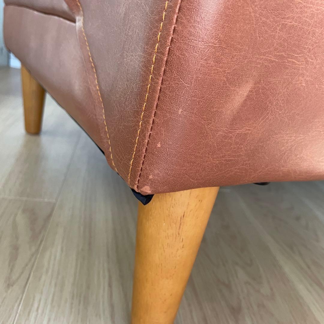 ソファ 2人掛け ブラウン PVC