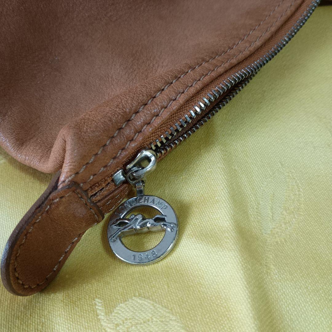 ロンシャン　革　ベージュ　バック　肩掛け　フランス製